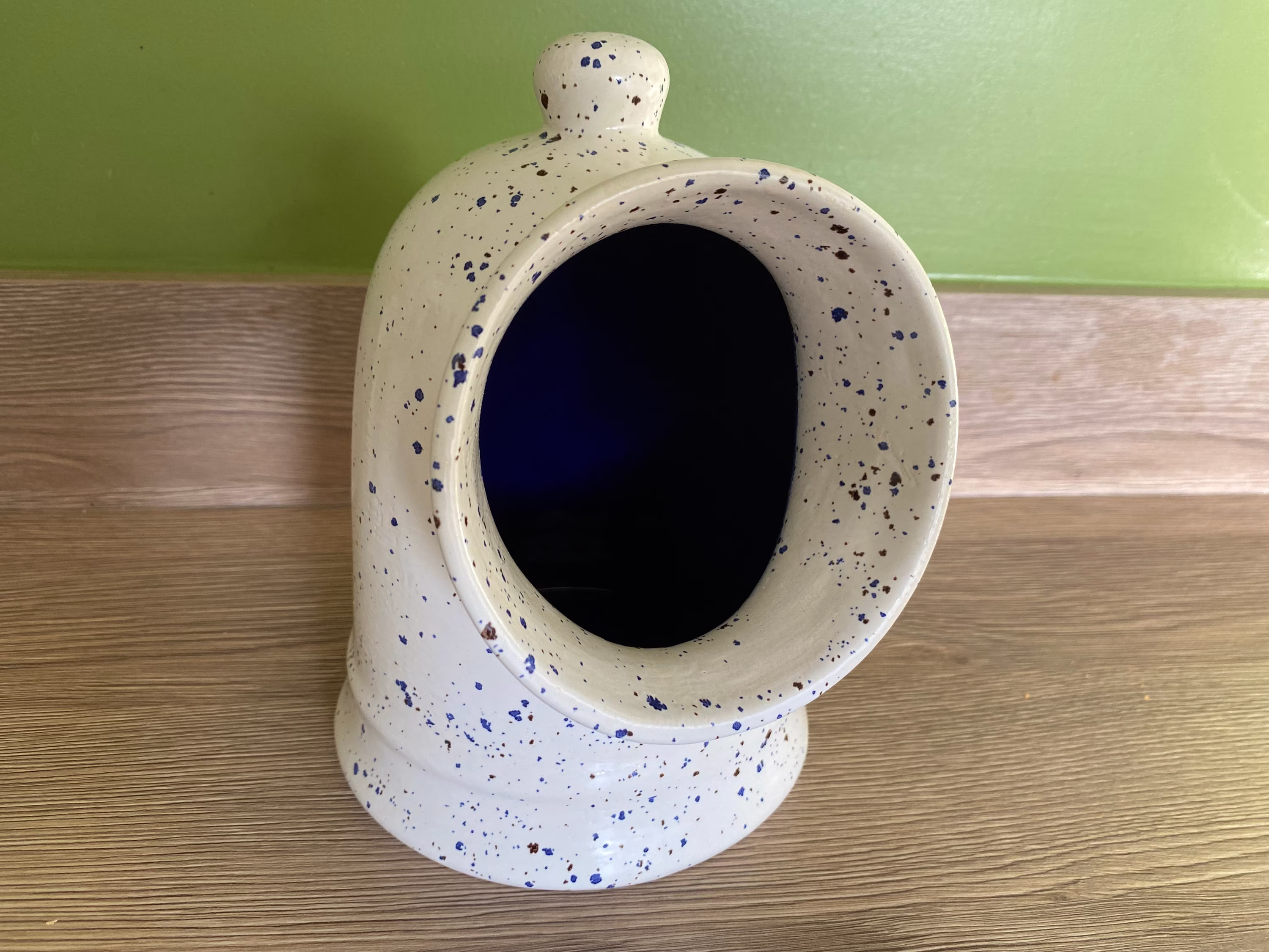 Salt Pig in Speckled Blue & White Glaze