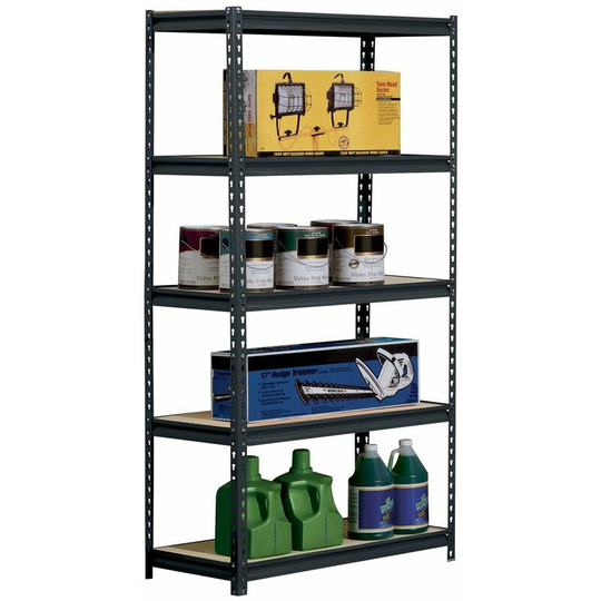 Famiholld - 5 Tiers Powder Coated Storage Rack Black 45x90x180cm