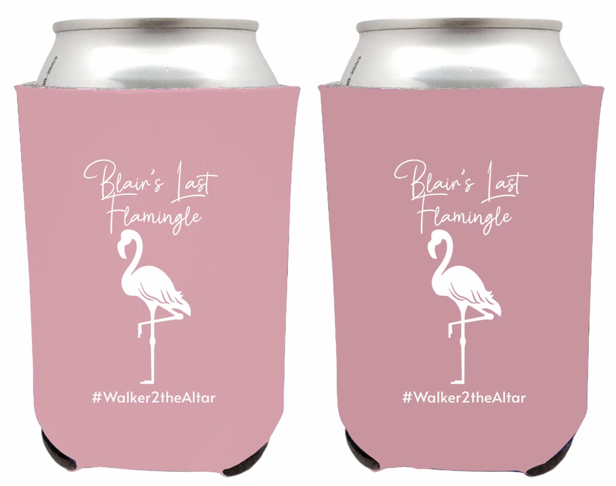 Wedding Party Can Coolers, Coolies, Flamingo Beverage Insulators, Beer Huggers, Custom Huggies | 350