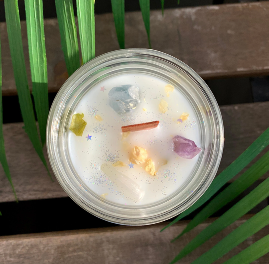 Clairvoyance Manifestation Ritual Candles, Intention Candles Psychic Abilities, Crystal & Apothecary Infused, Candle Small 6Oz