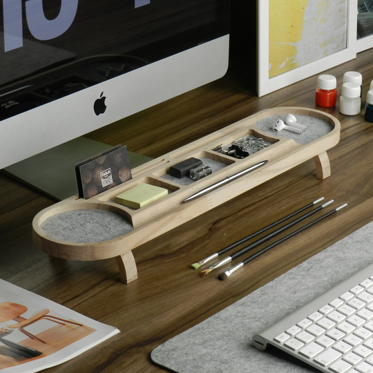 Wood Desk Organizer, Office Accessories, Personalized, Keyboard Rack, Home Storage, Docking Station, Unique Gift For All