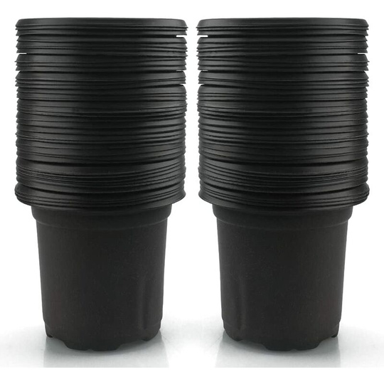 100 Pack 10cm Black Plastic Planter Boxes for Succulents, Vegetables, Cuttings