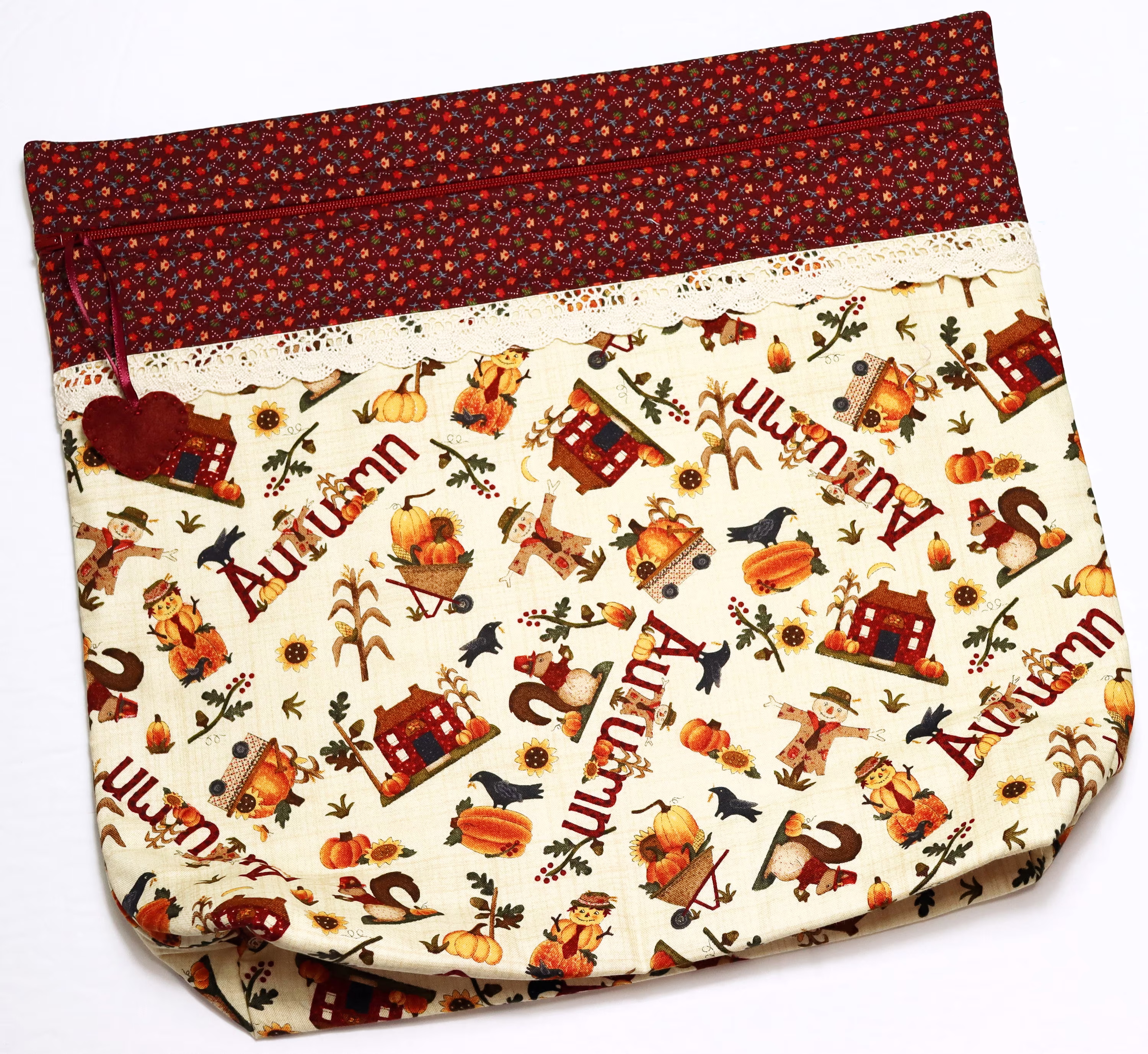 More2Luv Autumn Salt Box Cross Stitch Project Bag