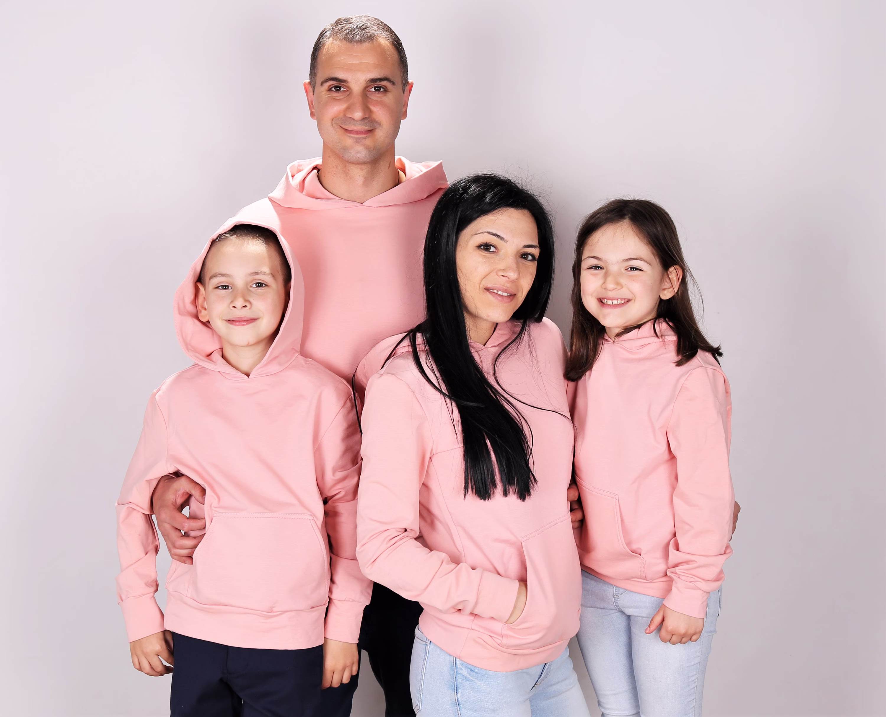 Family Matching Hoodies, Powder Pink Color Hoodie, Fall Outfit, Casual Outfits, Mommy & Me Gift