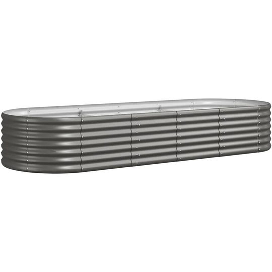 Vidaxl - Garden Planter Powder-coated Steel 224x80x36 cm Grey Grey