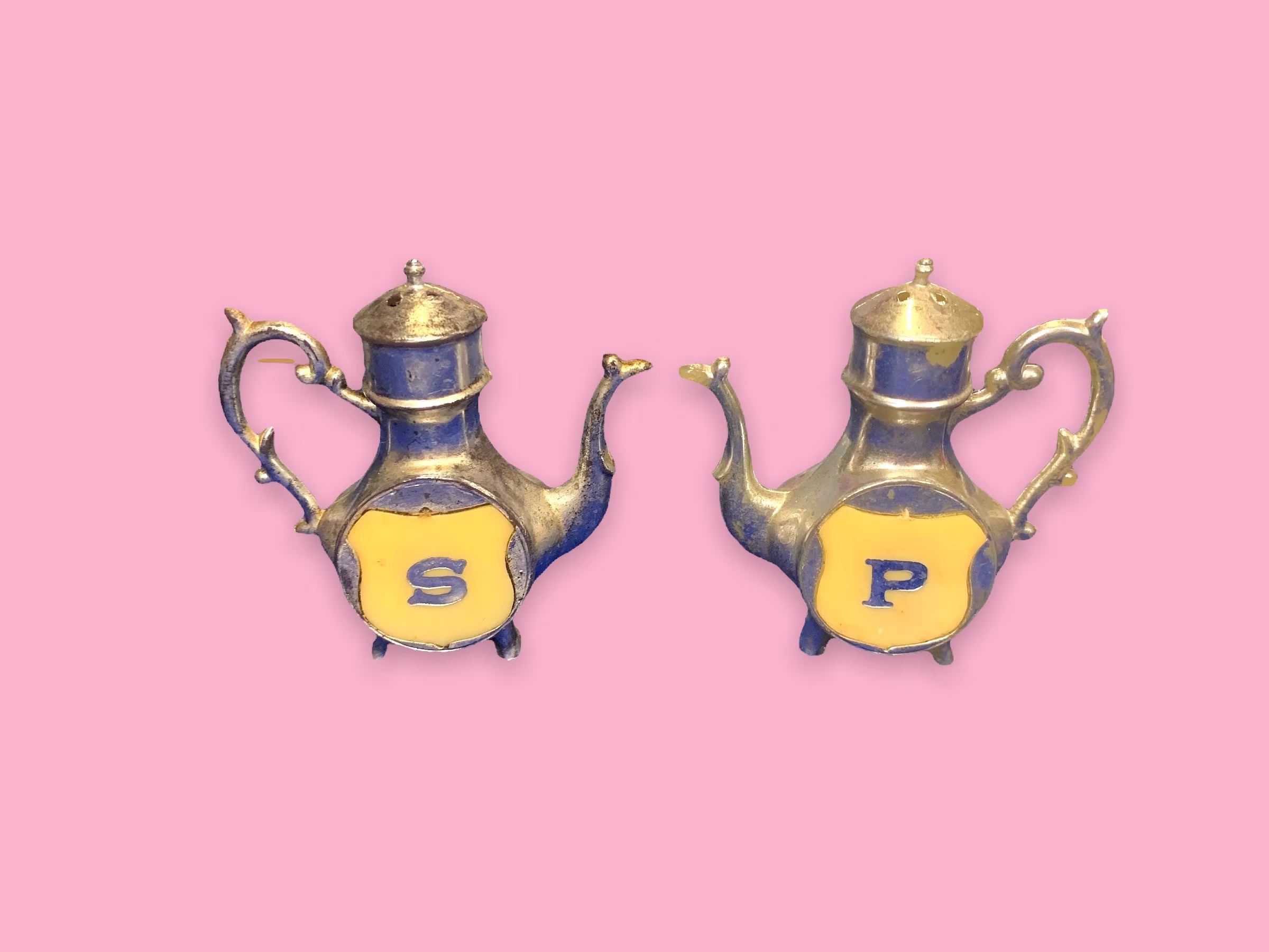 Vintage Silver Miniature Teapots Collectible Shakers
