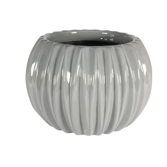 Grey Ribbed Orchid Pot | 14.6cm X 10.5cm - Fast & Free UK Delivery