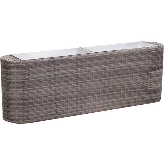 Topdeal - Garden Raised Bed 120x24x40 cm Poly Rattan Grey FF46954_UK