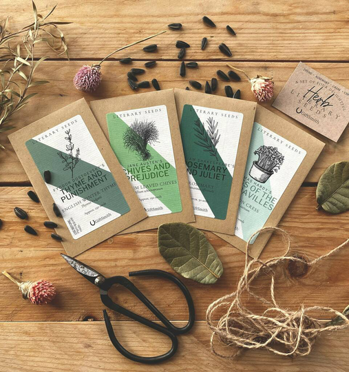 Literary Seeds: The Herbs Set Of Four Seed Packets