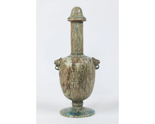 The Beauteuos Healing Jar Of Sekhmet - With A Wonderfully Carved Lid Used To Store Medicine Handmade in Egypt