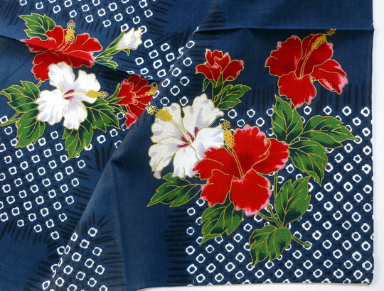Vintage Handkerchief, Women Floral Tropical Flowers, Kimono Pocket Birthday Gift, 20" X 20
