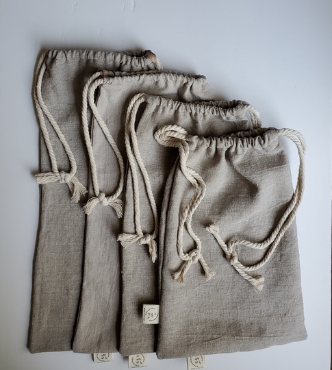 Linen Storage Bag | Rustic Bread Market Coffee Bean Holder Zero Waste Unpaper Sustainable Living