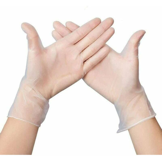 New Vinyl Multipurpose Gloves Extra Strong Powder Free Clear Disposable Gloves Medium Size Box of 100 - Food Safe - Latex Free Easy to Wear