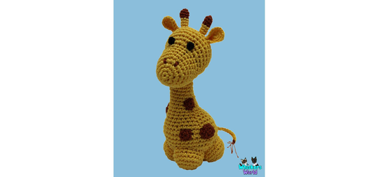 Giraffe Organic Knit Dog Toy - Squeaker Plush Dog Toy Small Crochet Stuffed Handmade