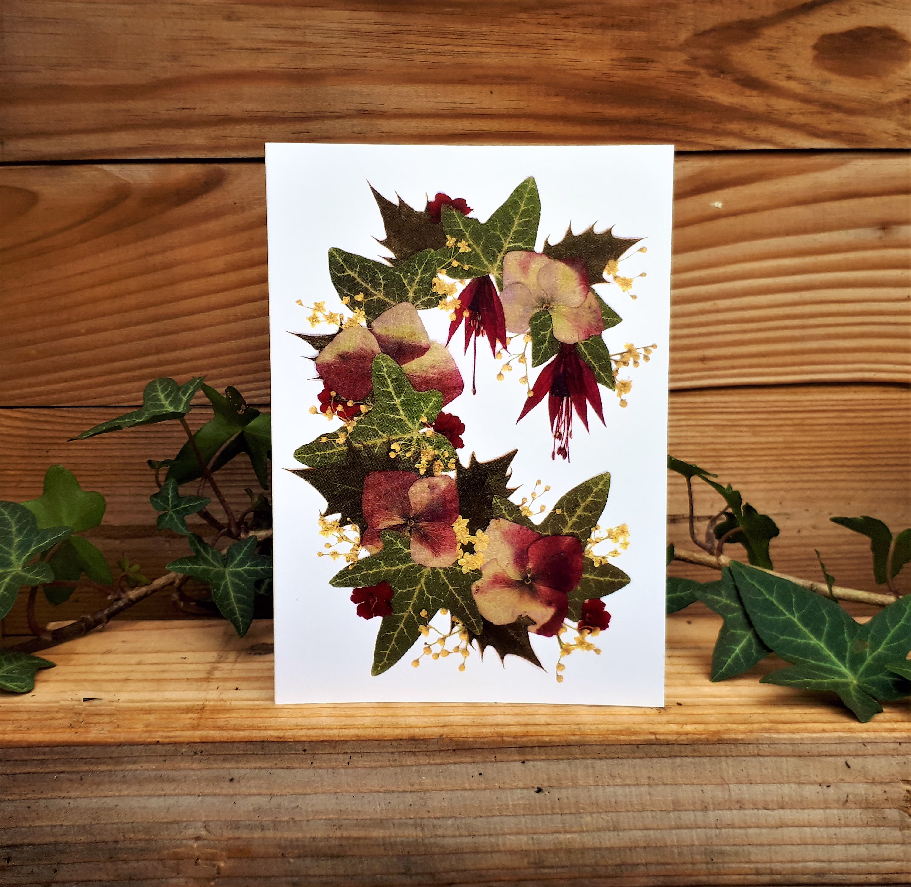 Christmas Card, Pressed Flower Print
