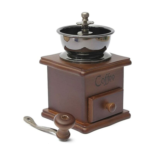 Manual Coffee Bean Grinder Hand Spice Herb Vintage Style Retro Wooden Burr Coffee Bean Mill Knots Machine Cereal Grinder - Gift For Lovers