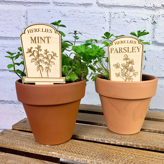 Herb Garden Tombstone Plant Markers/Gardening Gift Headstone Marker