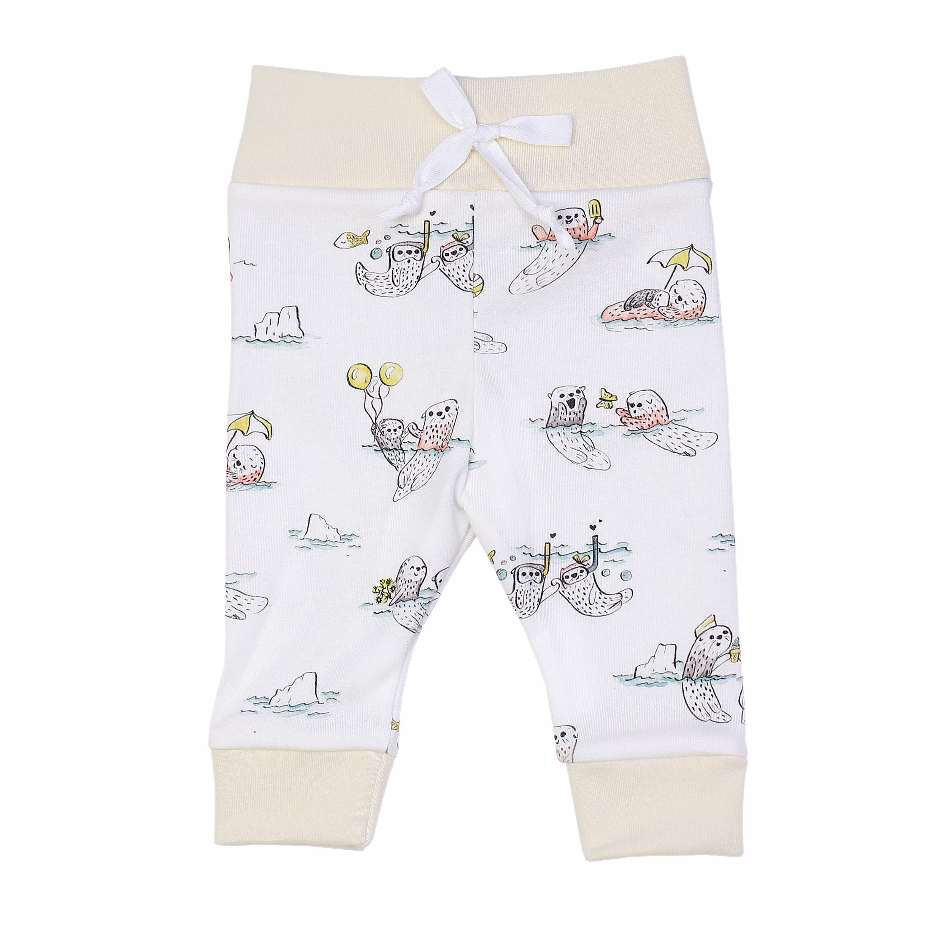 Organic Baby Clothes, Gender Neutral Otter Leggings, Pants, Coming Home Baby, Newborn