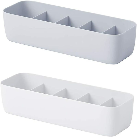 2 Pieces Drawer Organizer for Underwear, Plastic Underwear Organizer, pp Plastic Stackable Drawer Organizers for Bra, Sock, Tie, Scarf (2 Colors)