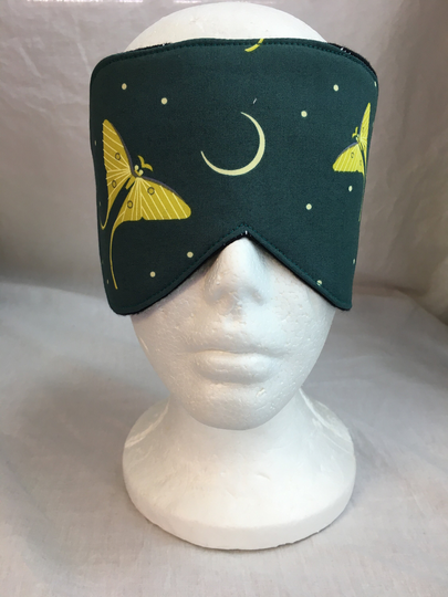 Moths & Moons Organic Cotton Sleep Mask Set, Moth Eye Mask, Blindfold, Travel