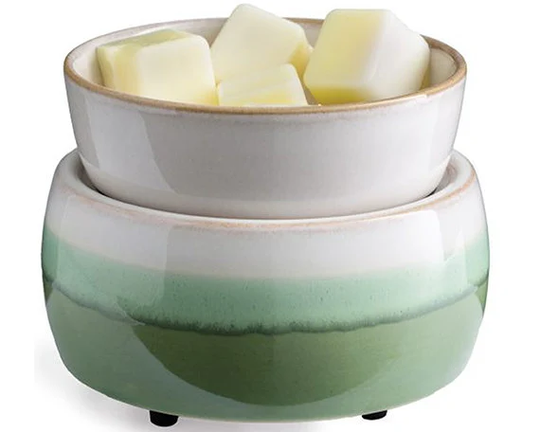 Matcha Latte Green & White 2-In-1 Electric Wax Melt + Candle Warmer - Fragrance Home Decor Scentsy