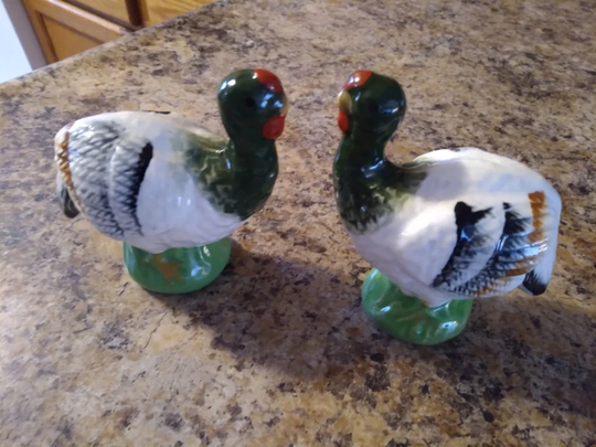 Gobble Til You Wobble Salt N Pepper Shakers. Thanksgiving Turkey Dinner Set. Ceramic Dining Wares Holiday Kitchen Accessories Hostess