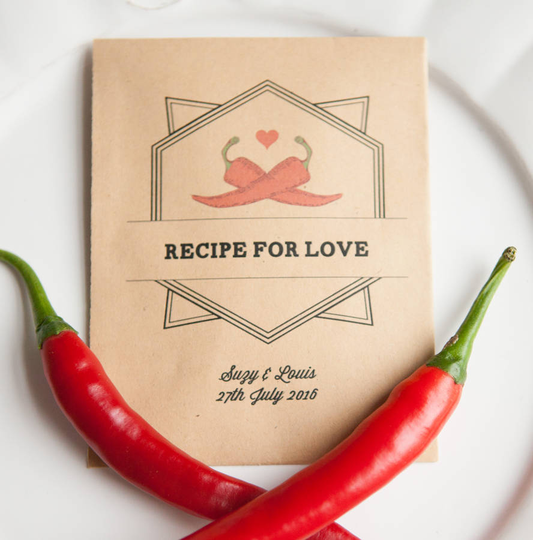 10 'Recipe For Love' Personalised Seed Packet Favours