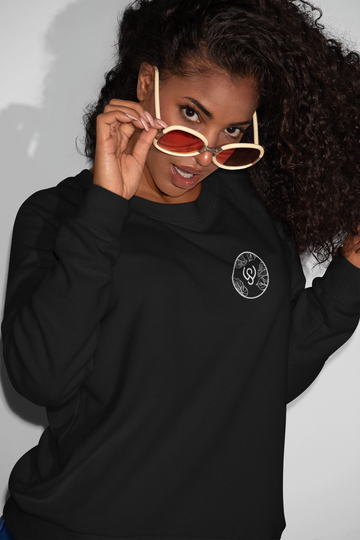 Black Sweatshirt - Unisex Organic Printed Sweatshirt Gift For Friend Soft Comfortable Clothing Full Sleeve Crew Neck Sweater Shirt