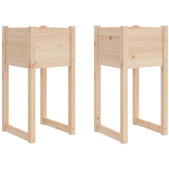 Planters 2 pcs 40x40x81 cm Solid Wood Pine Vidaxl Brown