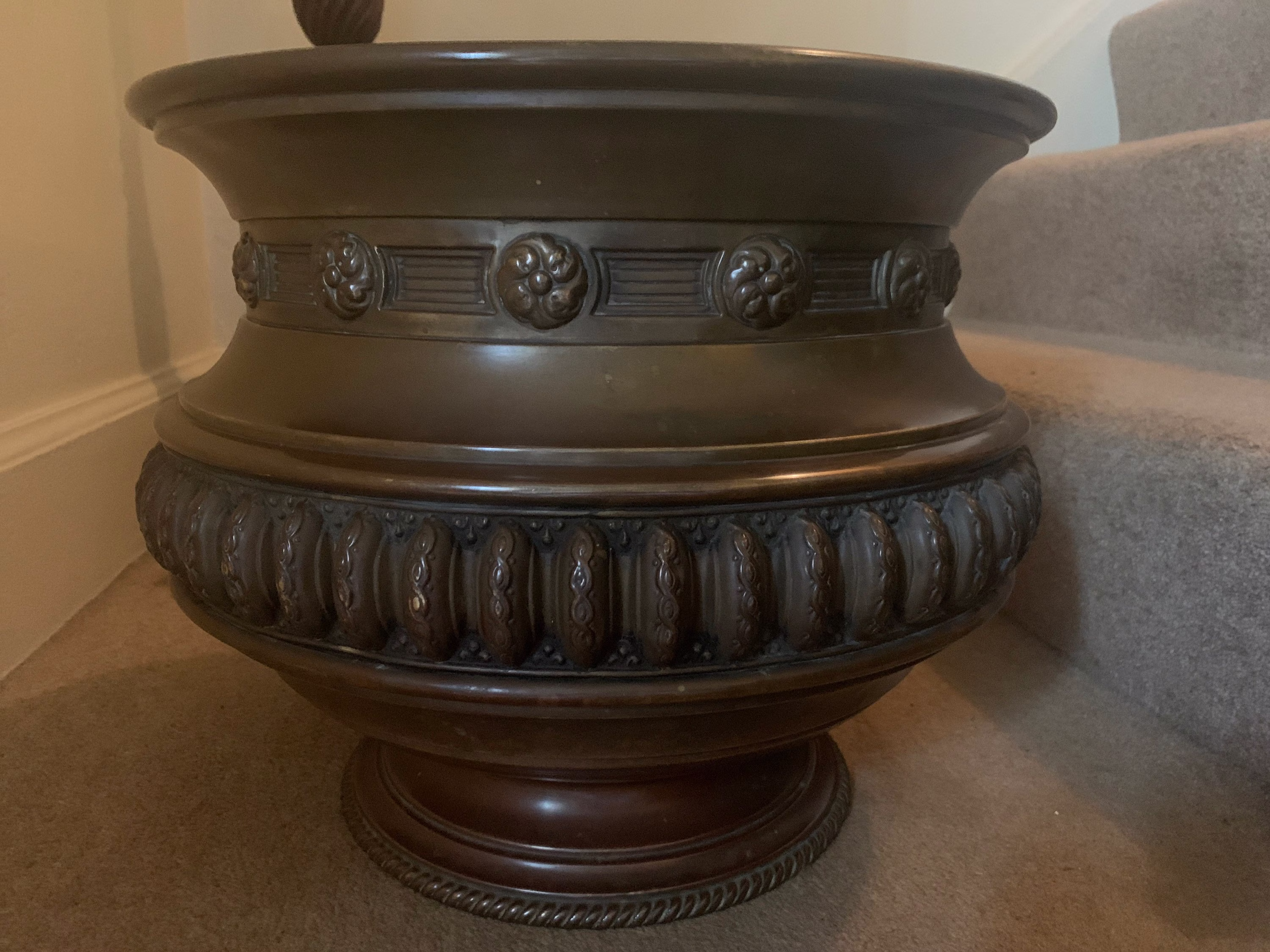 Antique Monumental Large Copper/Brass Planter, Jardinière