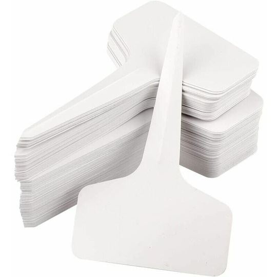 WhitePlastic Plant Labels & Tags200Pcs 6x10cm White T-Type Waterproof Garden Markers for Seed Seedling Vegetables Herb