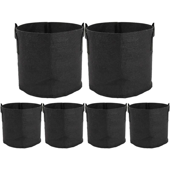 Plant Bag, Garden Planting Bags, 7 Gallon Vegetable Bag, Non Woven Window Potato Planting Bag, with Handles, Reusable (Pack of 6)