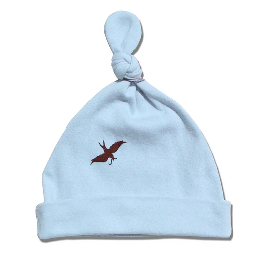 Organic Baby Bird Hat, Knot Blue Baby Boy Hat, Girl Organic Gift, Unisex Baby, Set Newborn