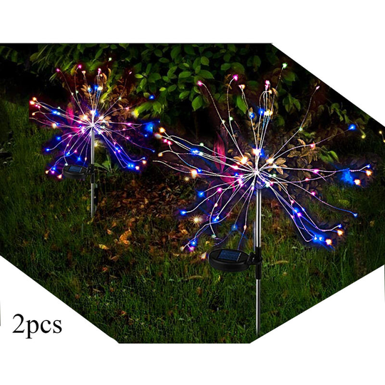 Modou - Solar Garden Light Outdoor, 2 Solar Fireworks Multi-Color led Solar Lights Waterproof Garden Lights for Outdoor, Garden, Balcony, Planters,