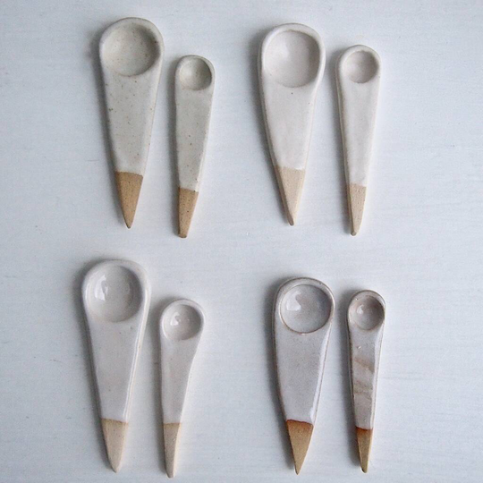 Handmade Small Pottery Salt Spice Scoop Spoon