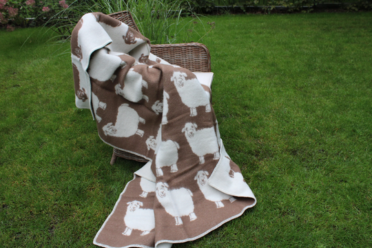 Soft Organic Sheep Wool Blanket 100% Natural Throw Highest Quality Brown Lamb Plaid Sofa Handmade 51x79 in Eco Gift