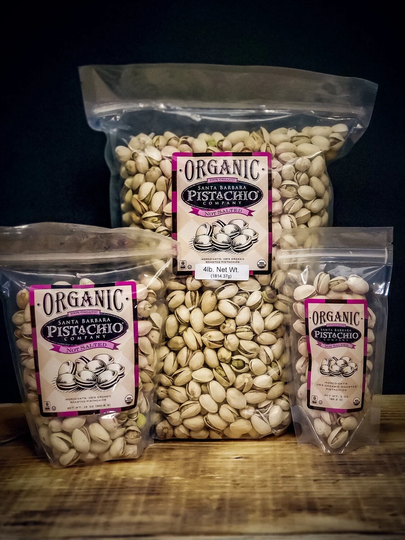 Santa Barbara Plain Un-Salted Organic Pistachios, in The Shell | California - 12 Oz Bag