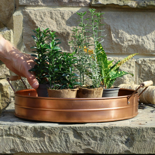 Vintage Copper Garden Planter Tray