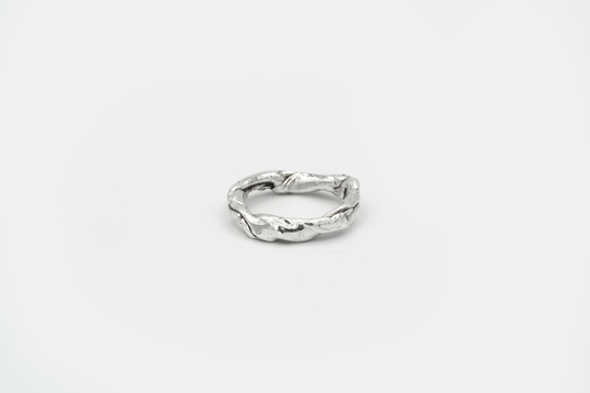 Organic Silver Band Ring, Stacking Simple Ring , Irregular Statement Boho Minimal Unisex