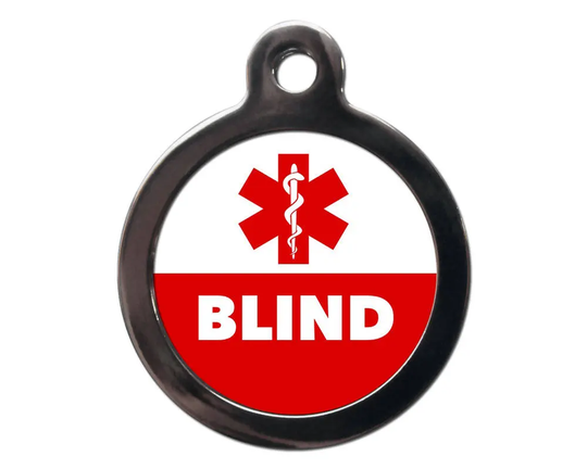 Blind Medical Alert Pet ID Tag - Dog Cat Name Address Tags Personalized Text On Reverse