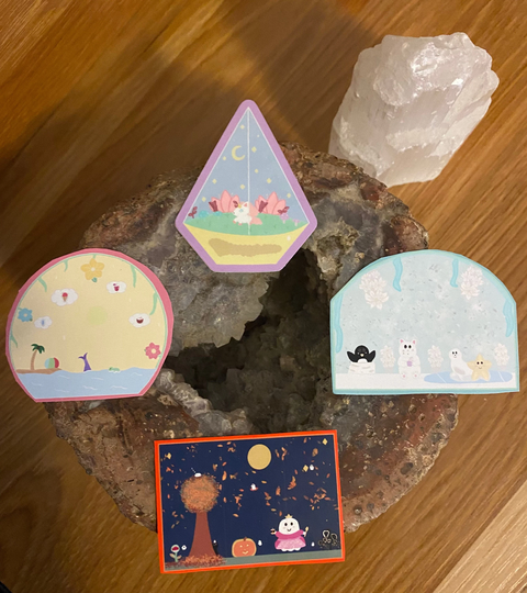 Seasonal Terrarium Stickers ~ Cute Die Cut Spring/Summer/Fall/Winter Sticker