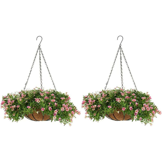 Monly - Pieces Planter Hanging Basket 30cm Hanging Baskets for Plants, Outdoor Hanging Planters with Liners Planters, Hanging Basket for Garden