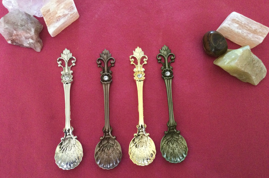 Witches Herb Spoon, Altar Spoons, Witch Teaspoon, Tools, Pagan, Wiccan, Gothic, Vintage Ritual Spoons