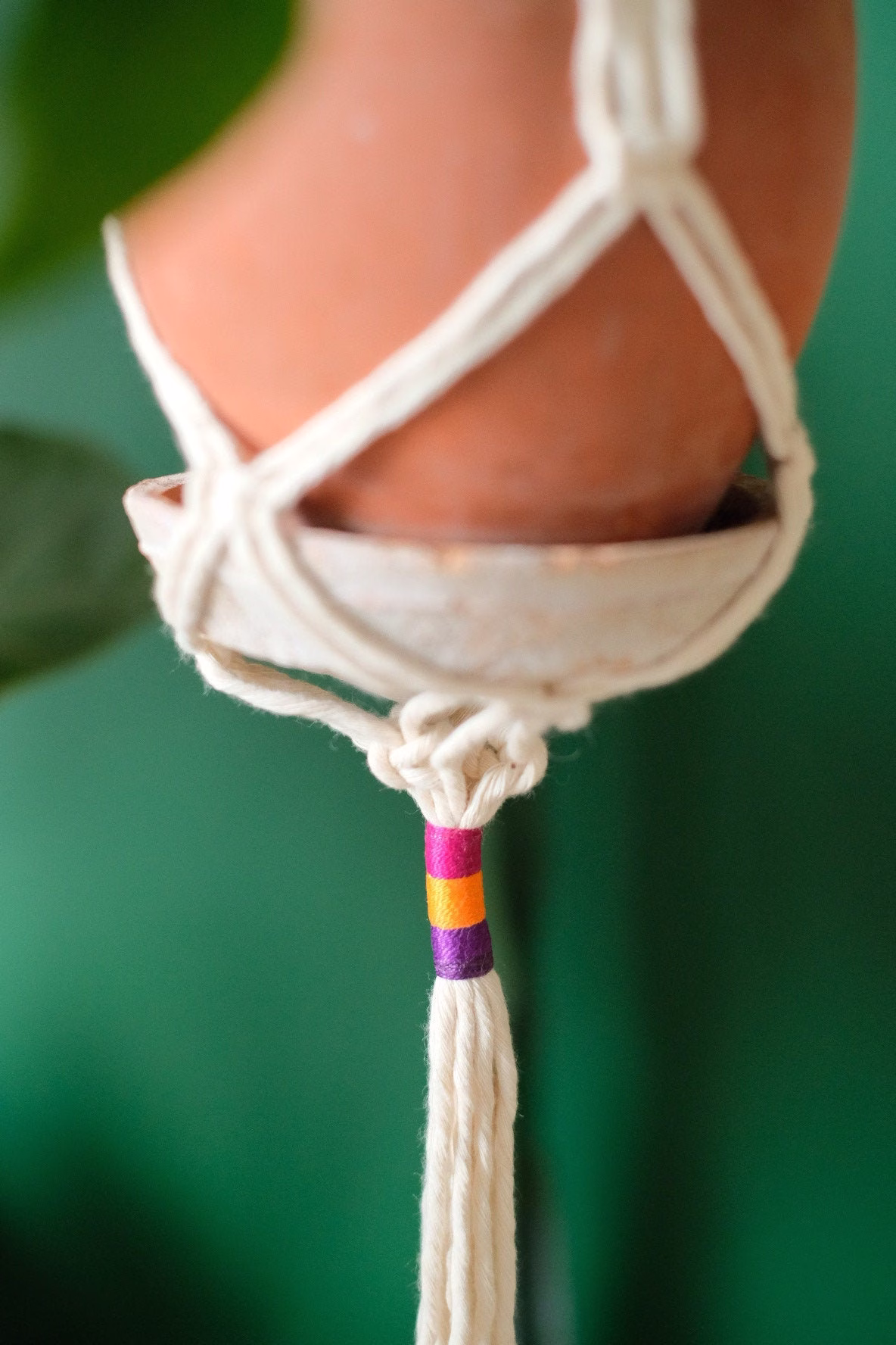 Macrame Rope Winding Plant Hanger, Indoor Outdoor Wall Flower Pots, Garden Holder, Crafts