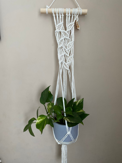 Natural Plant Hanger, Boho Home Decor, Eco Friendly Gift For Lover, Macrame Wall Hanging, Indoor Pot Holder, Neutral Decor
