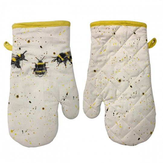 Bree Merryn Durable Organic Cotton Bee Happy Kitchen Single Oven Glove 16x30cm