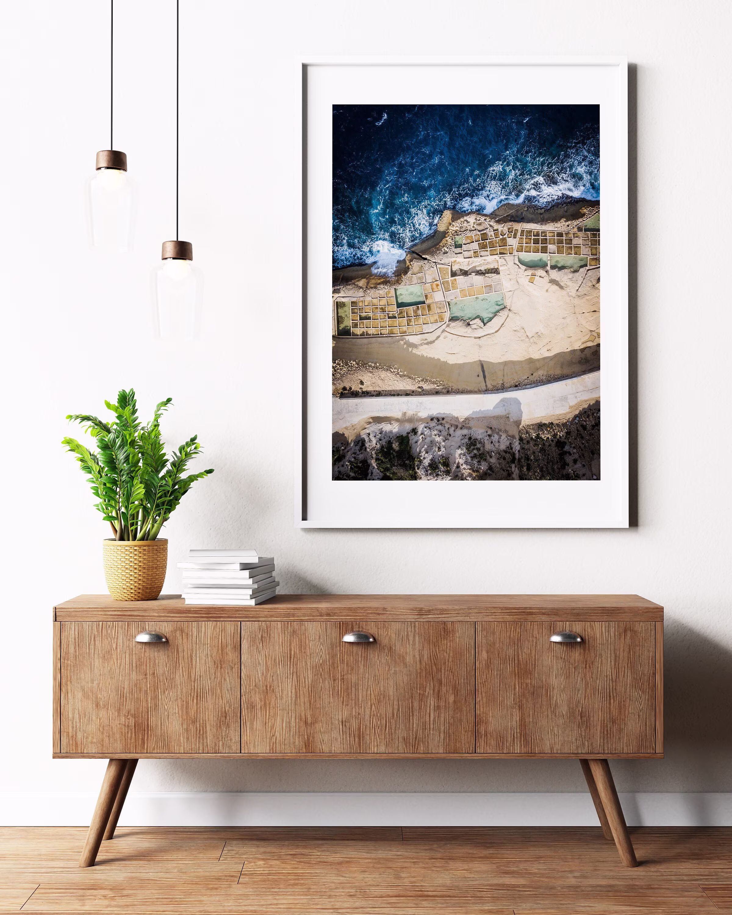 Gozo Salt Pans - Malta Print Photography Aerial Photo Seascape Sea Blue Wall Art