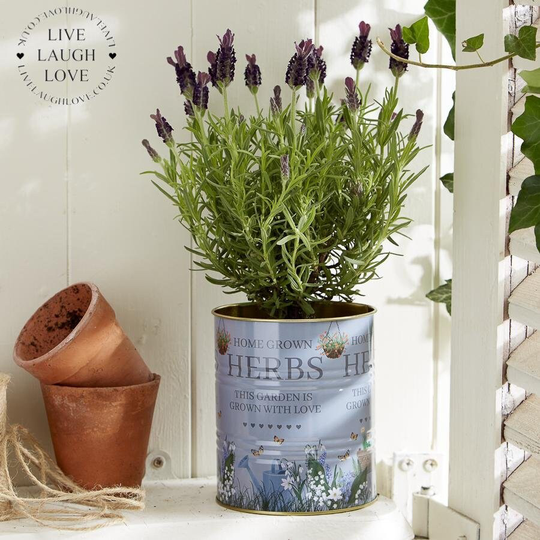 Vintage Country Style Storage Tin - Home Grown Herbs
