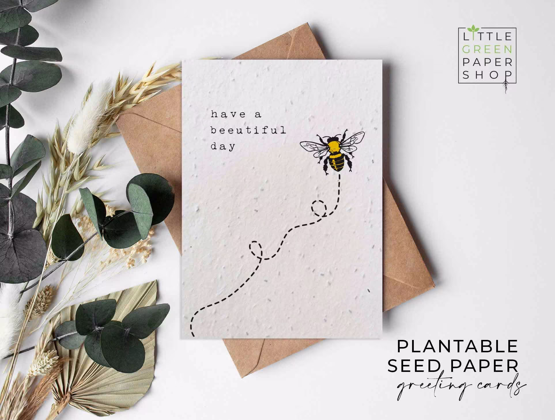 Bee Stationary, Plantable Seed Cards, Bee Keeper Gift, Paper Cards, A6 Beeutiful Honey Blank Eco-Friendly, Biodegradable