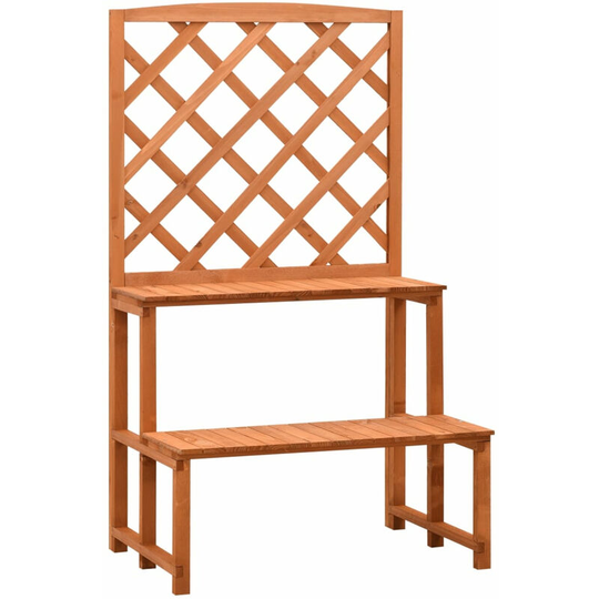 Trellis Planter with Shelves Orange 70x42x120 cm Solid Firwood